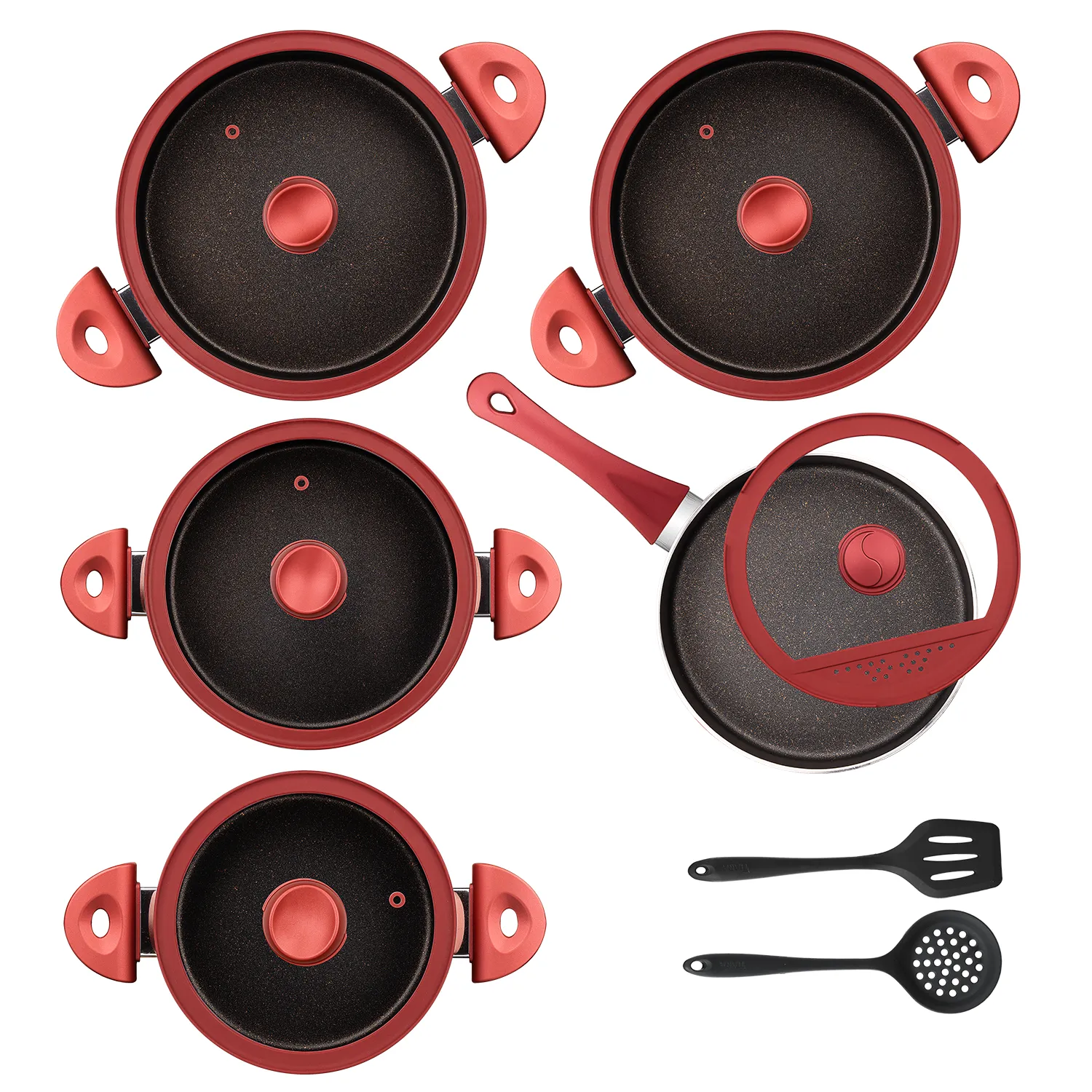 سرویس-قابلمه-و-تابه-۱۲-پارچه-گرانیتی-تیارا-مدل-Selin-red