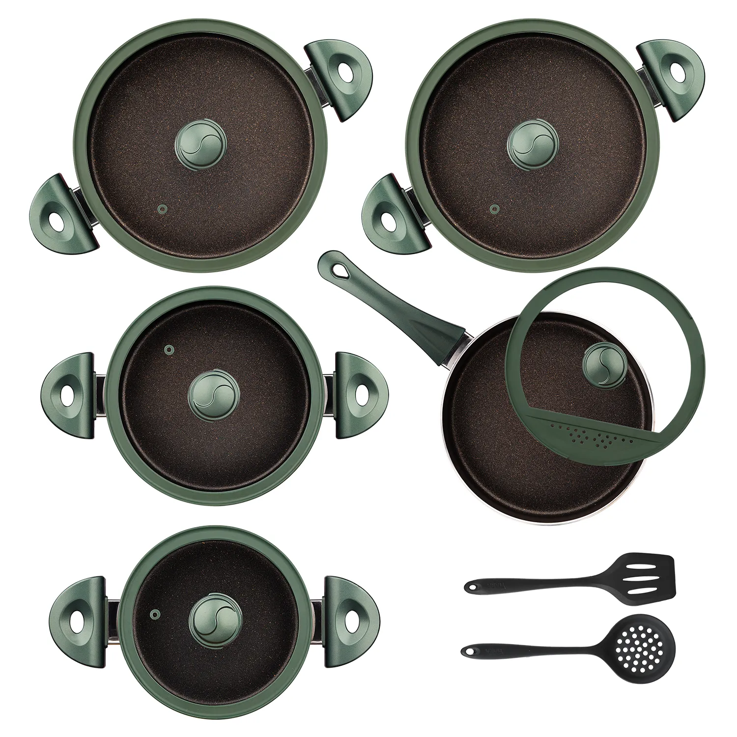 سرویس-قابلمه-و-تابه-۱۲-پارچه-گرانیتی-تیارا-مدل-Selin-Green